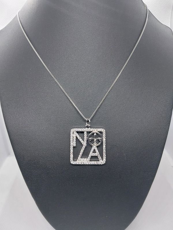 Rhinestone NOLA  Necklace - Silver