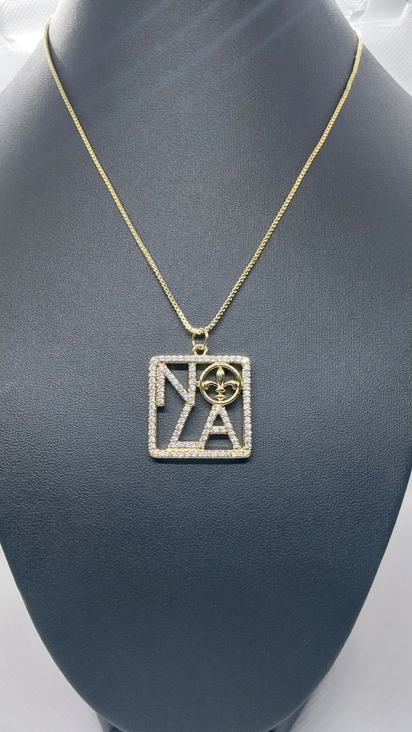 Rhinestone NOLA Necklace - Gold