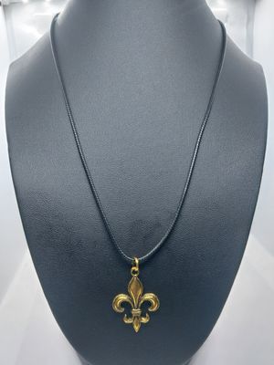 Fleur De Lis leather necklace