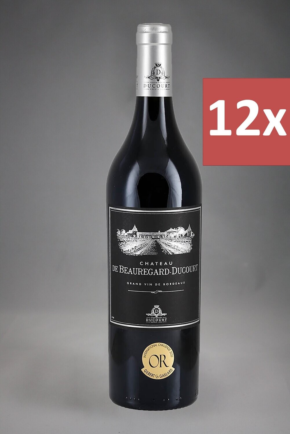 12 Fl. Château de Beauregard-Ducourt Black Label Bordeaux Rouge 2018 (10,77 €/l)