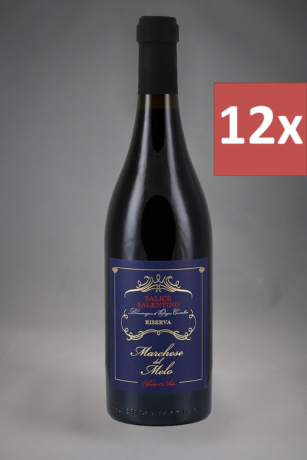 12 Fl. Marchese del Melo Salice Salentino Riserva 2021 (11,10 €/l)