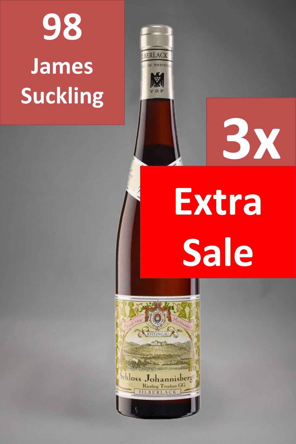 3 Fl. Schloss Johannisberg Riesling Silberlack trocken Großes Gewächs (GG) 2022 (58,53 €/l)