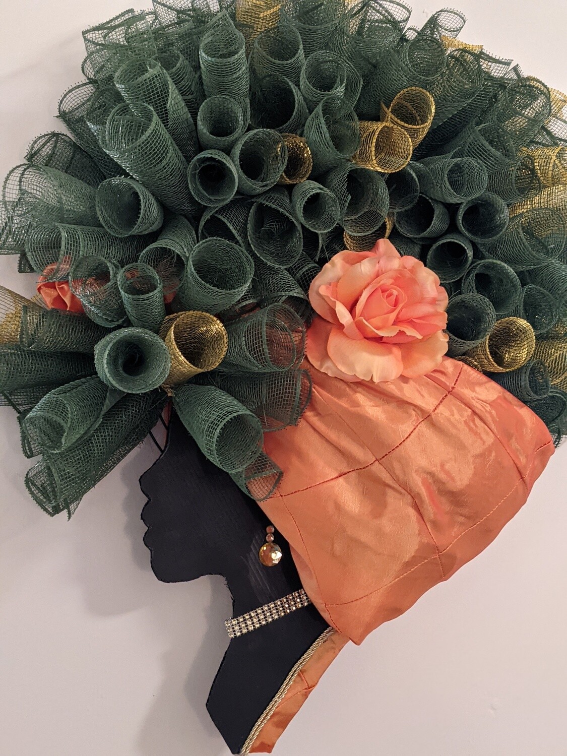 Diva Wreath: Burnt Orange &amp; Green