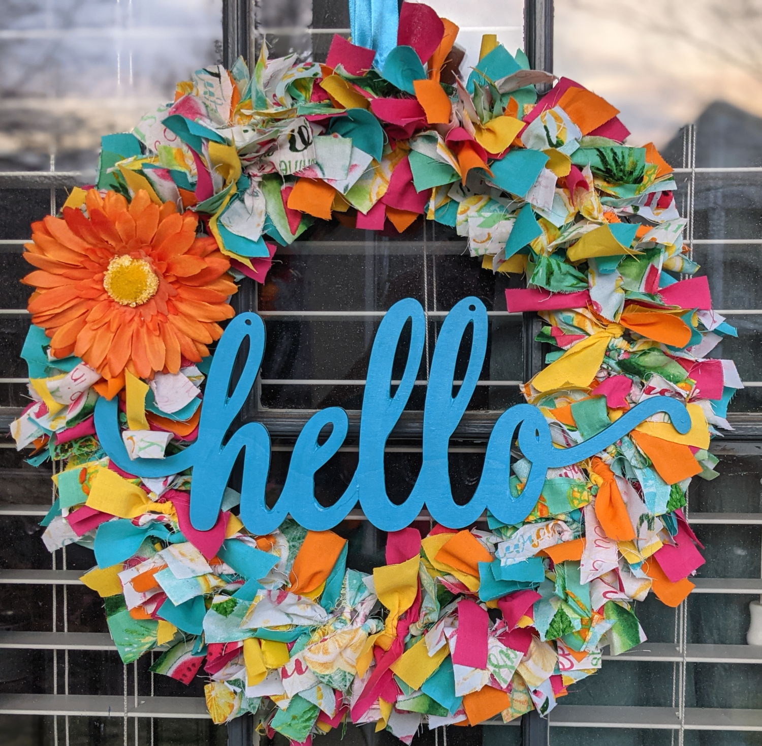 Hello-Spring/Summer Rag Wreath