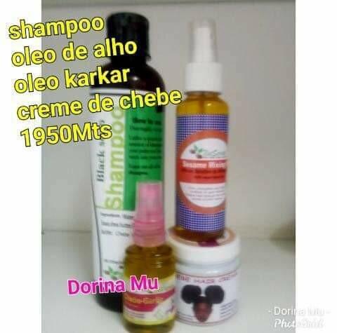 Combo: Shampoo, Oleo de alho, Oelo karkar, creme de chebe