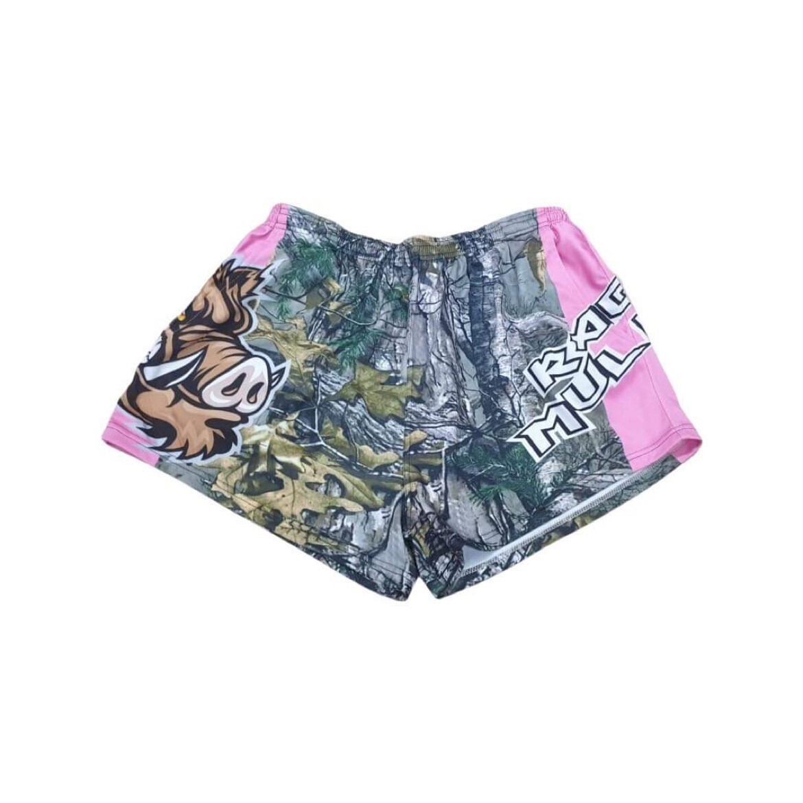 RUGBY SHORTS CAMO/PINK BOAR, Size: 2XL