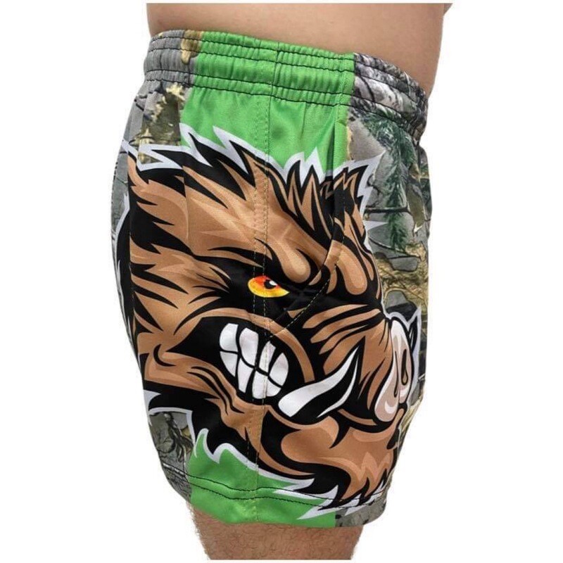 Footy Shorts Green Camo Boar
