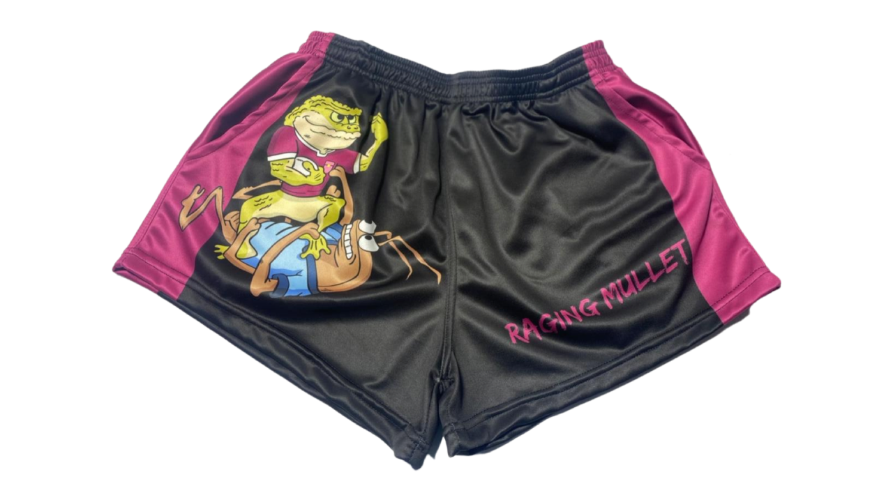 QLD STATE OF ORIGIN RAGING MULLET SHORTS, SIZE: 3XL