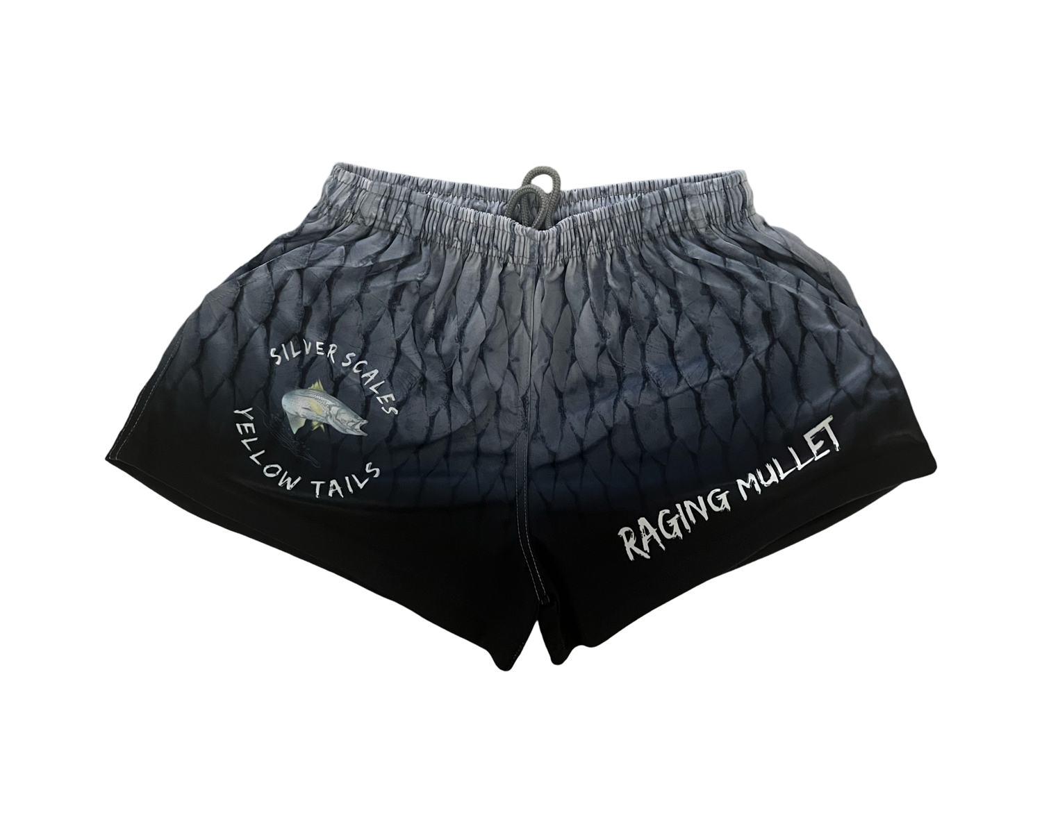Barra Footy Shorts Yellow Tails Silver Scales