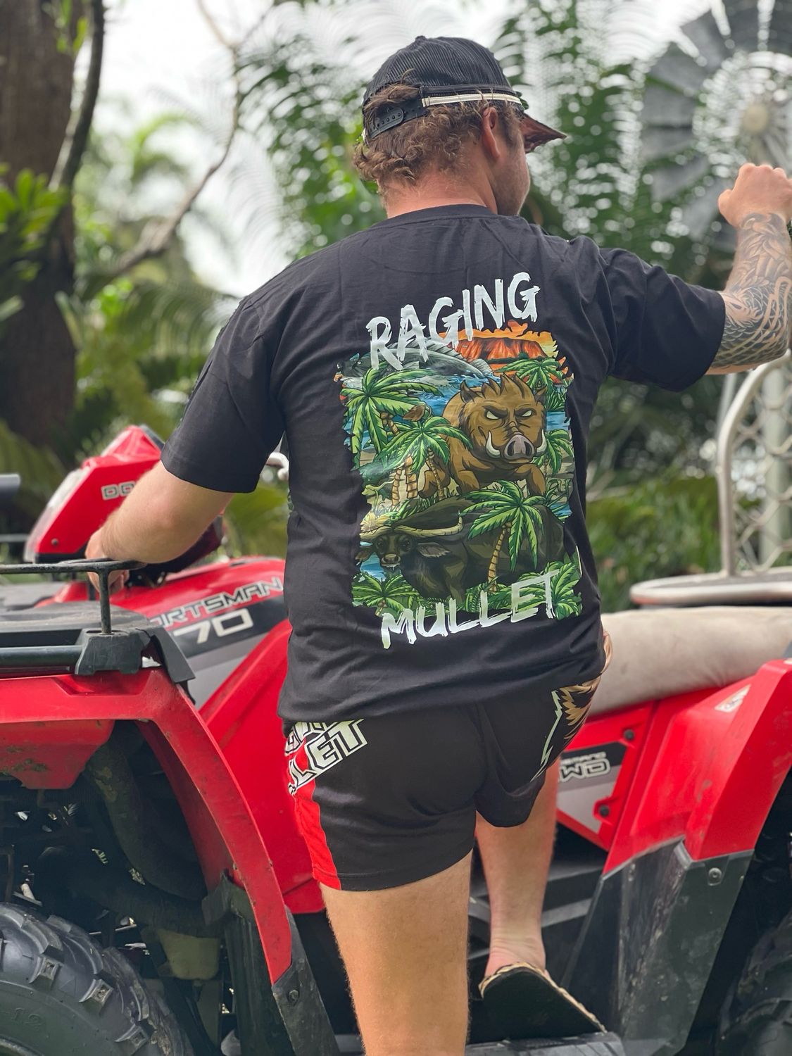 Raging Mullet T Shirt Black