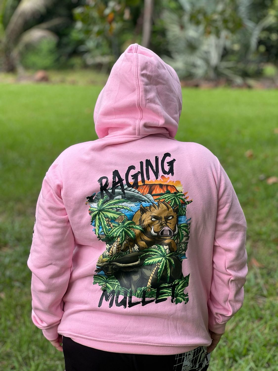Raging Mullet Hoodie Pink
