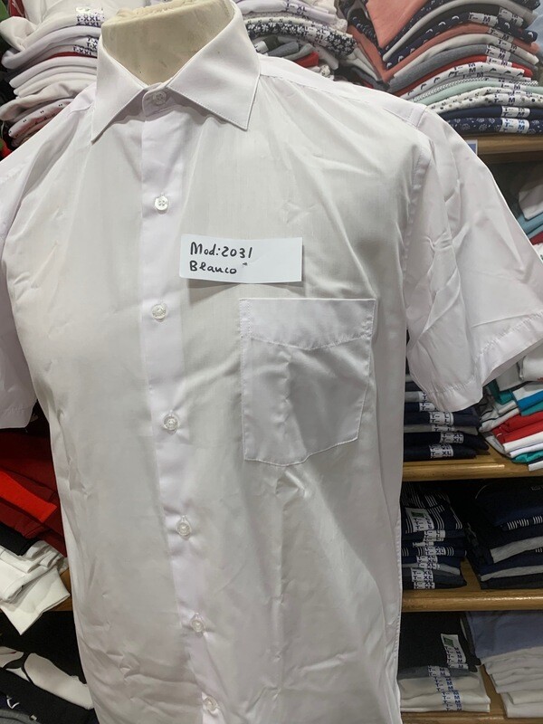 CAMISA CAB.ELASTICA BLANCA MANGA CORTA  CON BOLSO  2031