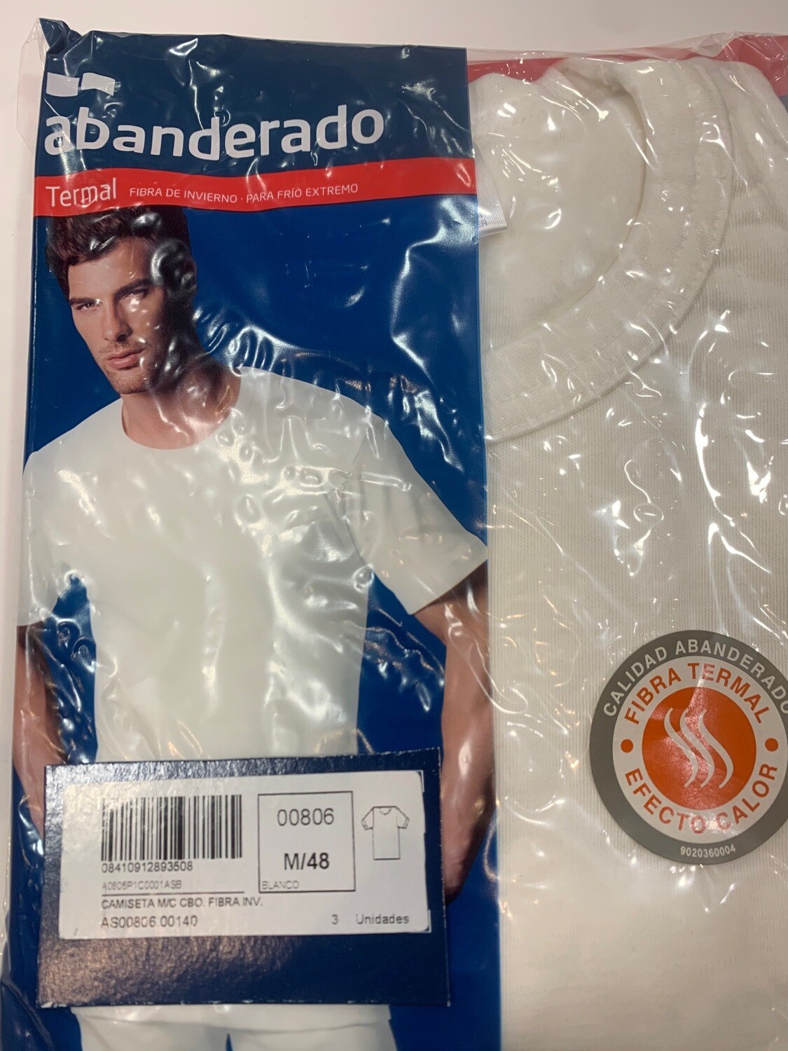 Camiseta interior térmica m/c hombre con fibra de invierno mod.806