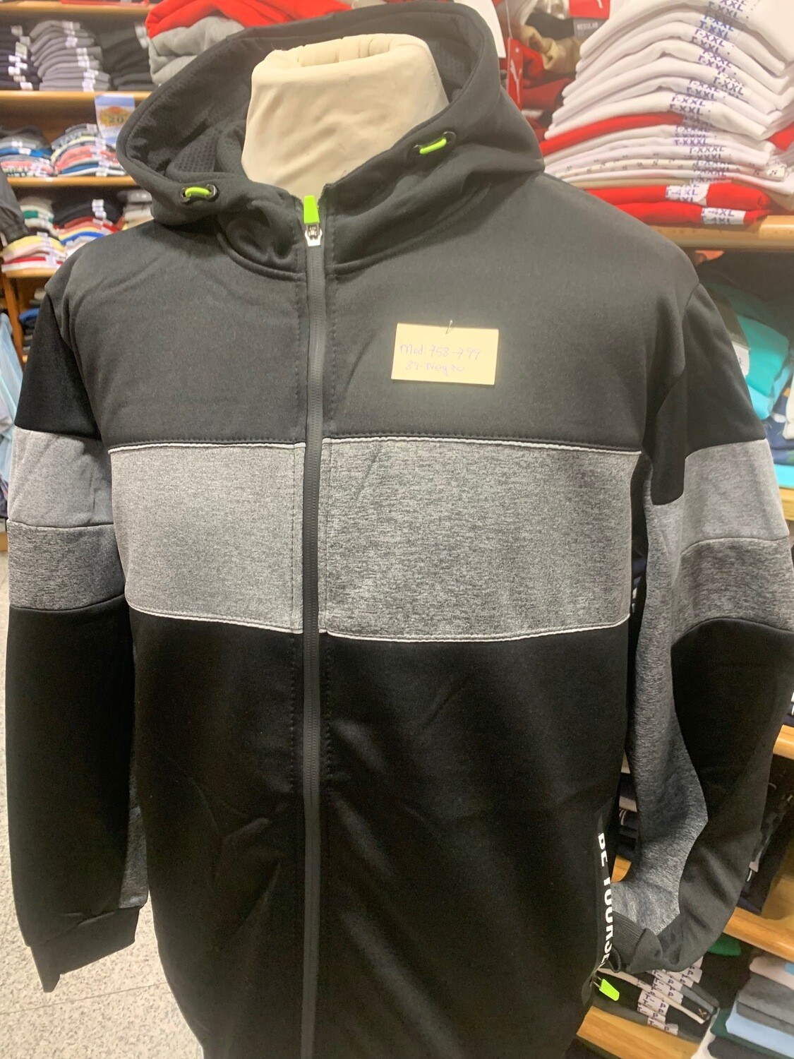 SUDADERA SPORT CABALLERO ABIERTA  CAPUCHA  MOD.758-799