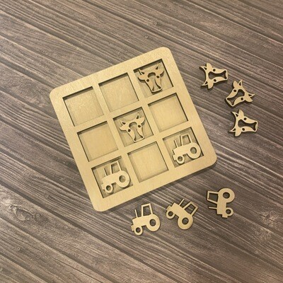 Tractor and Cows Tic-Tac-Toe