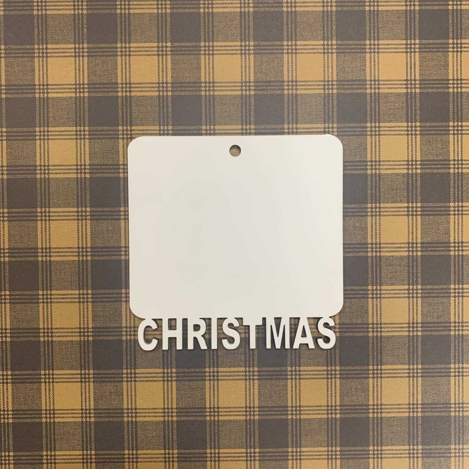 Square Christmas Ornament, Text Placement: Center