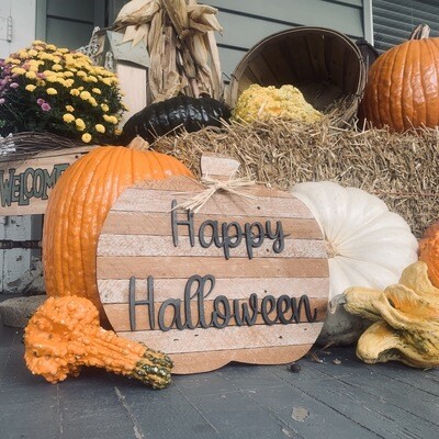 Happy Halloween Pumpkin Sign