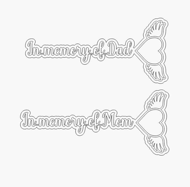 Mom or Dad Memory Heart -Sublimation