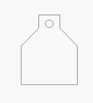 Square Cow tag Keychain