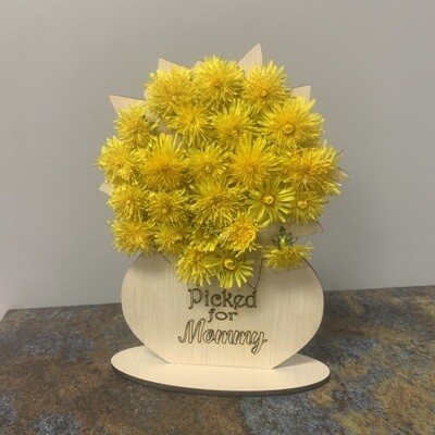 Wooden Flowers for Mom pot