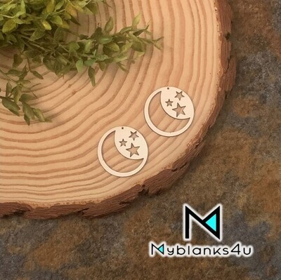 Round Moon Earrings - Half Order
