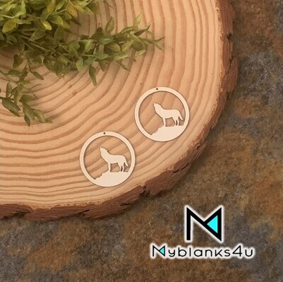 Round Wolf Earrings
