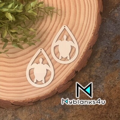 Sea Turtle Teardrop Earrings - Half Order