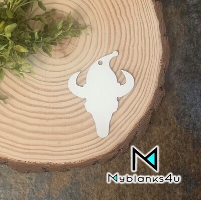 Buffalo Skull with Santa&#39;s Hat Earrings