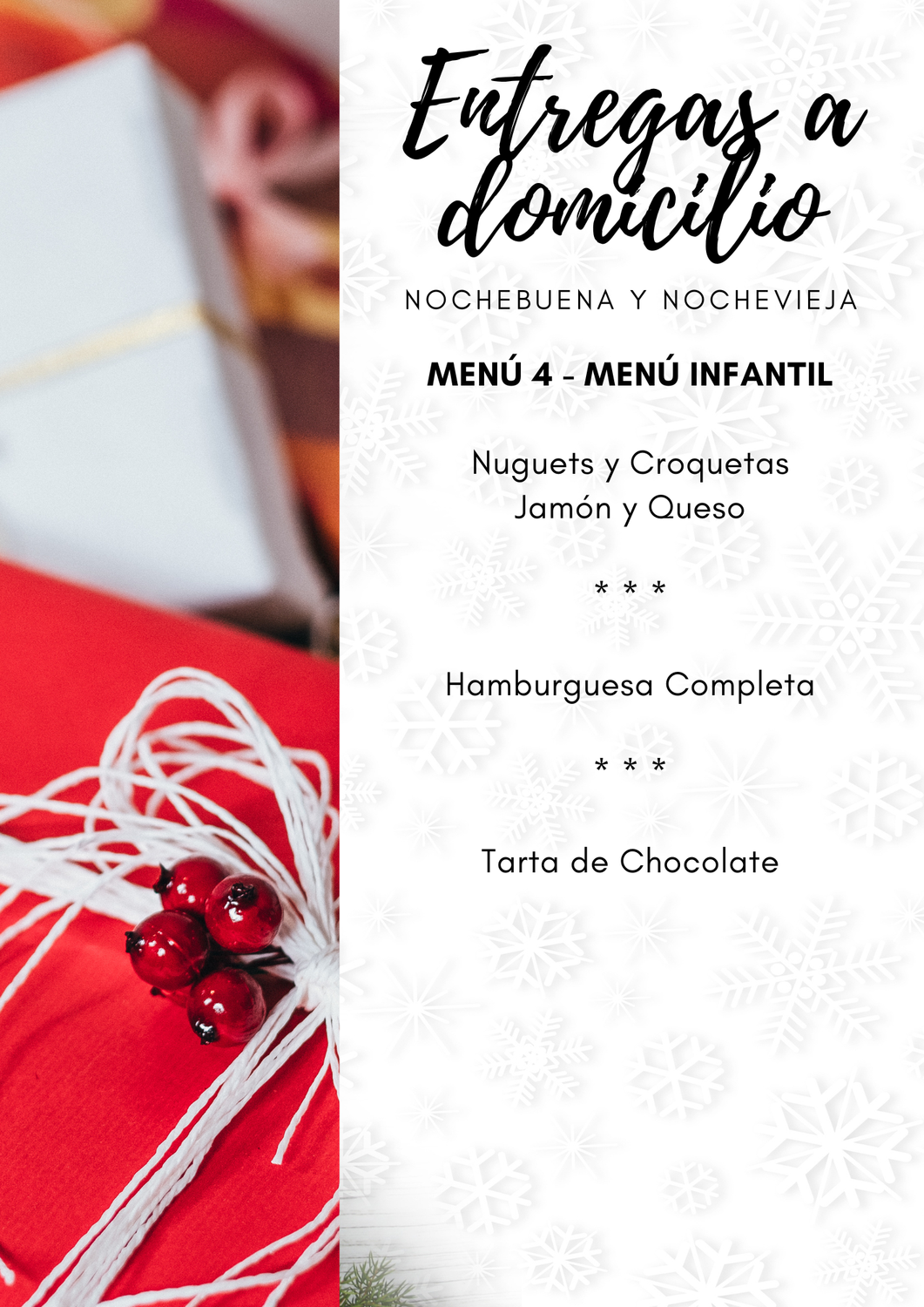 MENÚ INFANTIL NOCHEBUENA