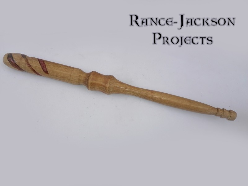 Ivory coast almond wand with red resin inlay