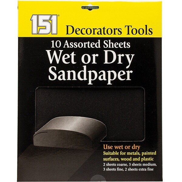 10 Assorted Sheets Wet Or Dry Sandpaper