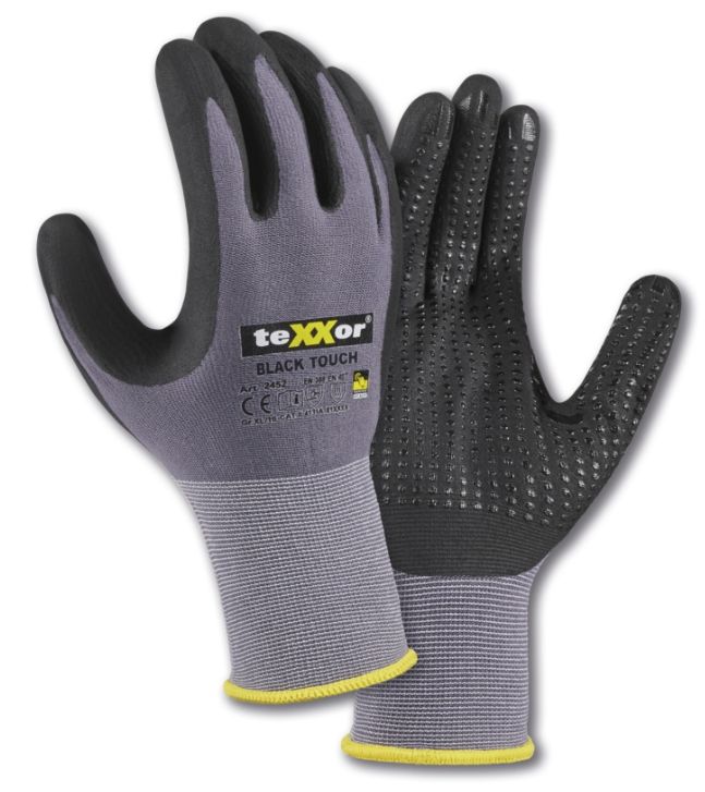 teXXor® BLACK TOUCH® Nylon-Noppen-Strickhandschuhe