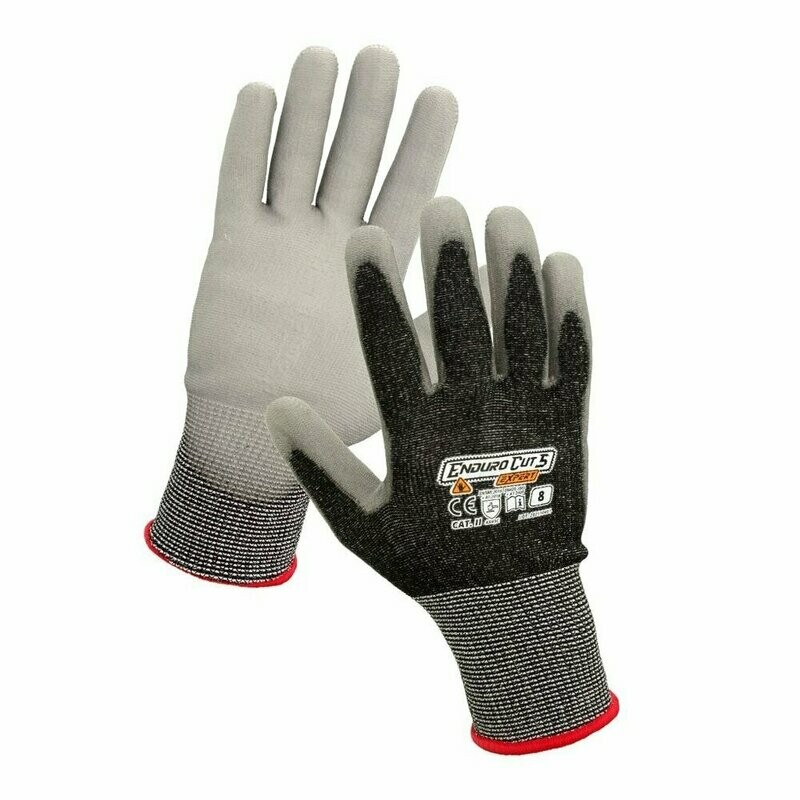 Schnittschutzhandschuhe Enduro-Cut 5 Level C – HPPE-Handschuhe mit PU-Beschichtung | 12 Paar Schnittschutzhandschuhe Enduro-Cut 5 Level C – HPPE-Handschuhe mit PU-Beschichtung | 12 Paar