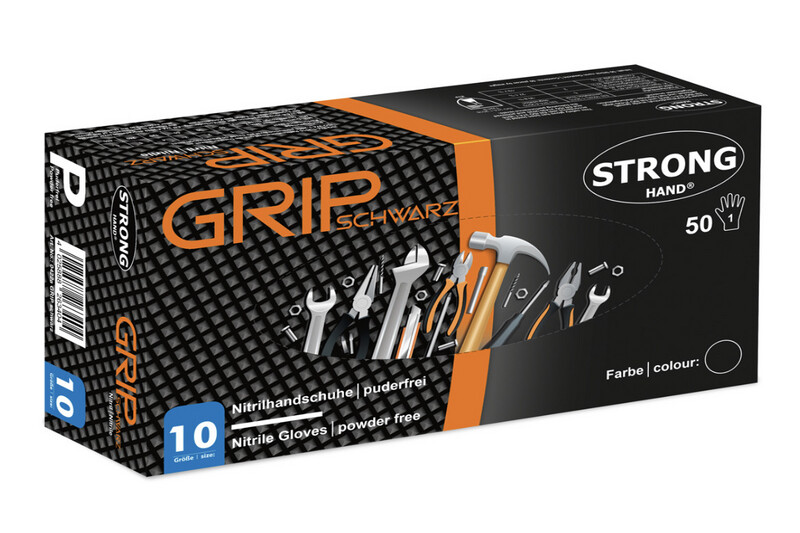 STRONGHAND® Handschuhe „Grip Schwarz“ – Nitril Einweghandschuhe mit Diamantstruktur | 50 Stück STRONGHAND® Handschuhe „Grip Schwarz“ – Nitril Einweghandschuhe mit Diamantstruktur | 50 Stück