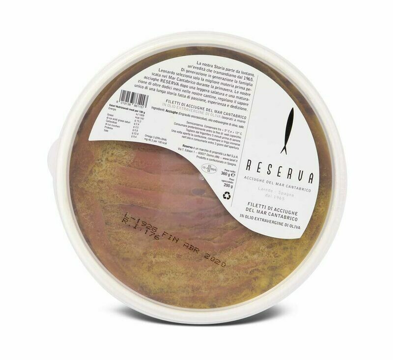 Filetti di acciughe del Mar Cantabrico in olio extra vergine d'oliva 360g