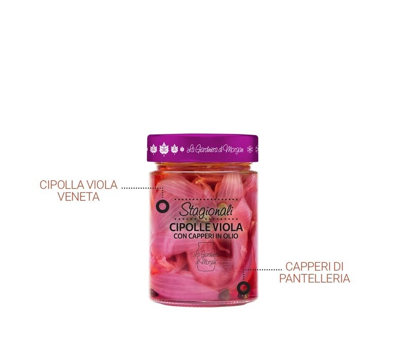 Cipolle Viola con Capperi in Olio 225g