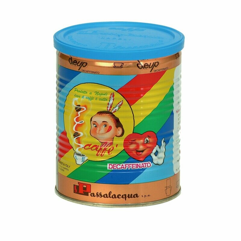 CAFFE'PASSALACQUA MACINATO DEUP (DECAFFEINATO)LATTINA  250g