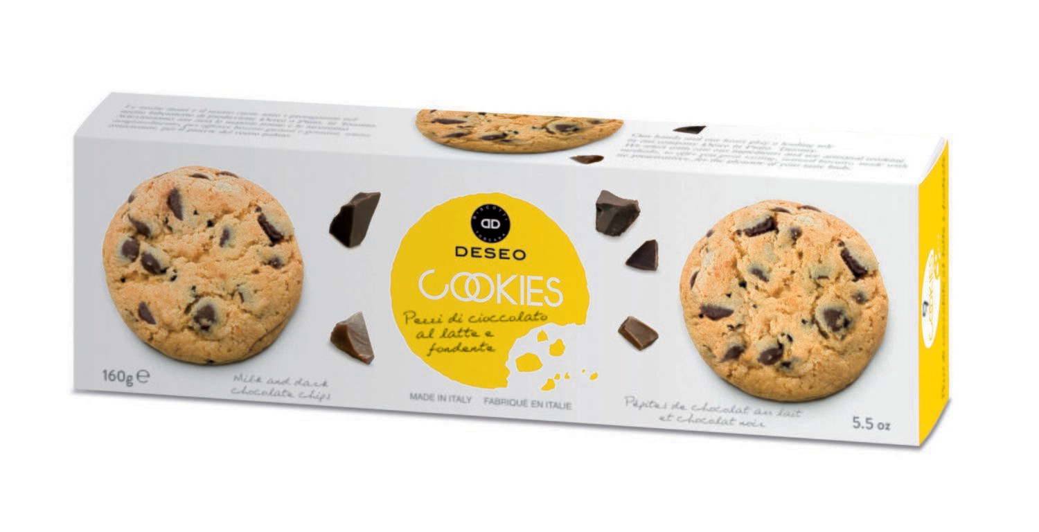 Cookies con pezzi di cioccolato al latte e fondente Deseo 160g