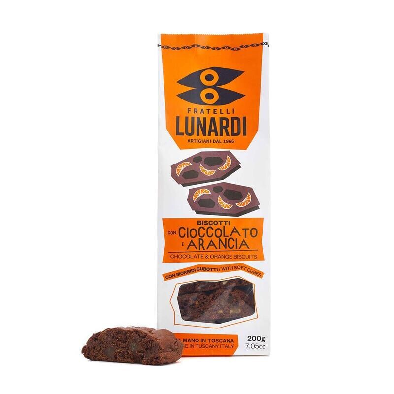 Fratelli Lunardi Biscotti Cantucci con cioccolato e arancia 200 gr
