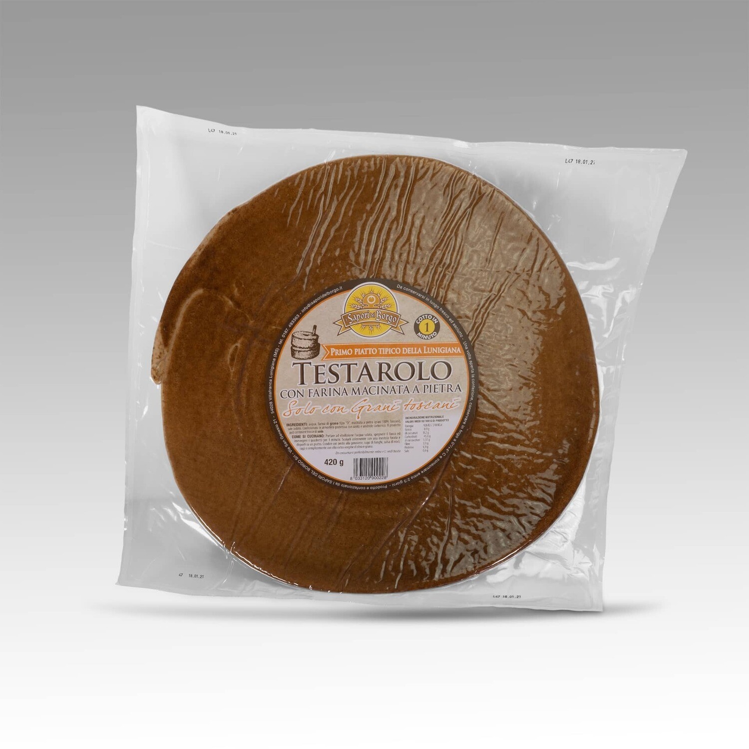 Testarolo con farina toscana macinata a pietra i Sapori del Borgo 420g