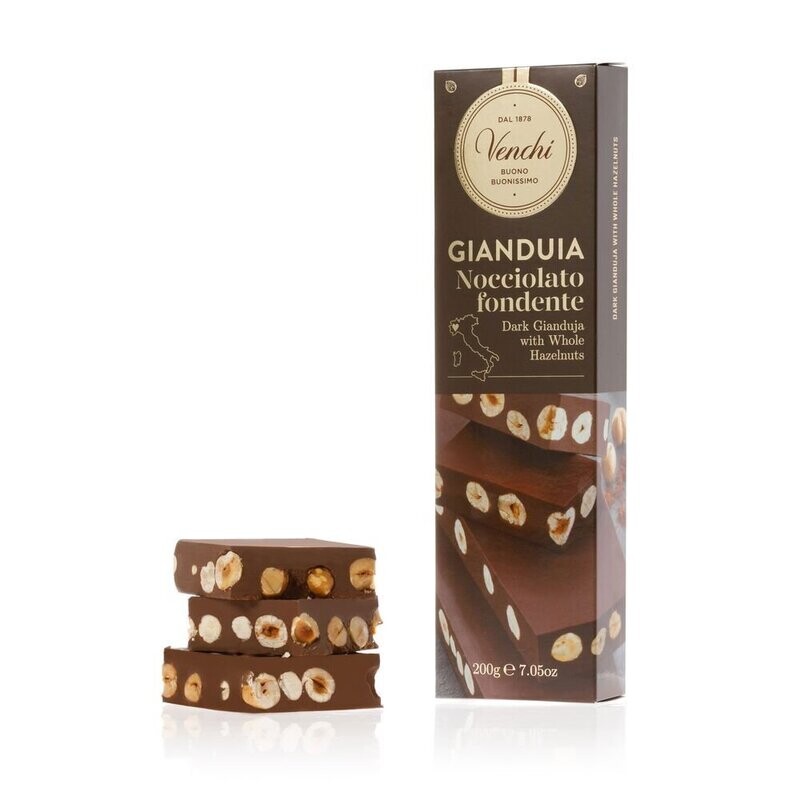 Barretta Gianduia Fondente con Nocciole Intere 200g - Venchi