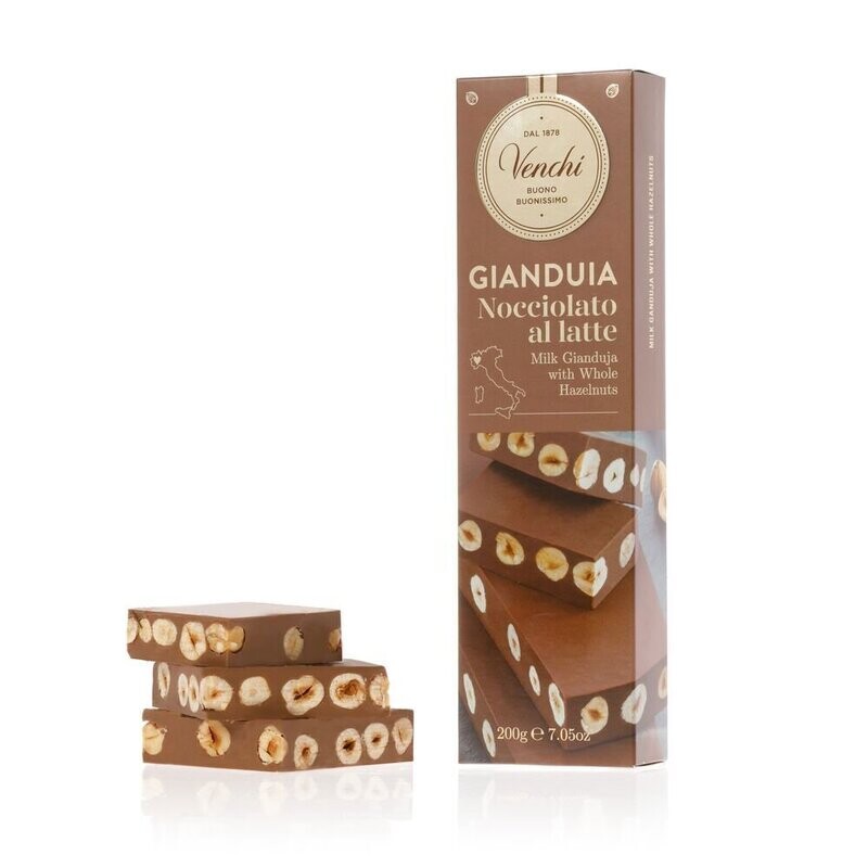 Barretta Gianduia al Latte con Nocciole Intere 200g - Venchi