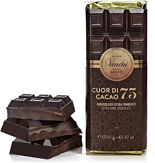Blocco di Cioccolato Extra Fondente 75%  1200g - Venchi