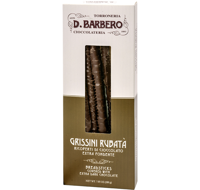 Grissini Rubatà ricoperti di Cioccolato Extra Fondente 200g - Barbero