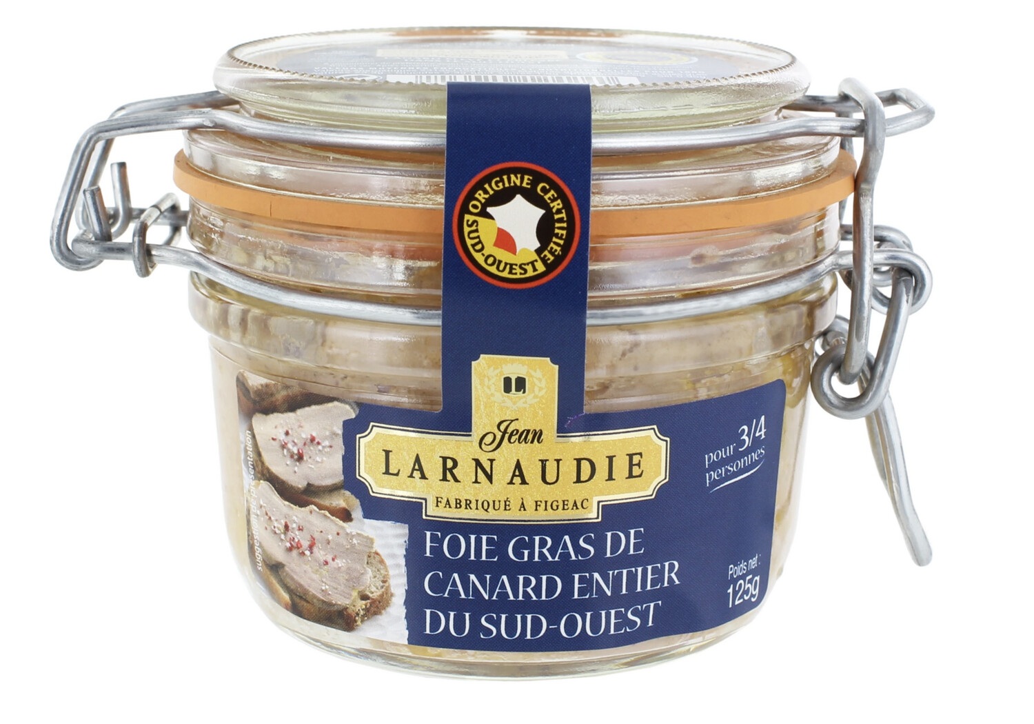 Foie Gras d'Anatra Classico Intero del Sud-Ovest125g - Larnaudie