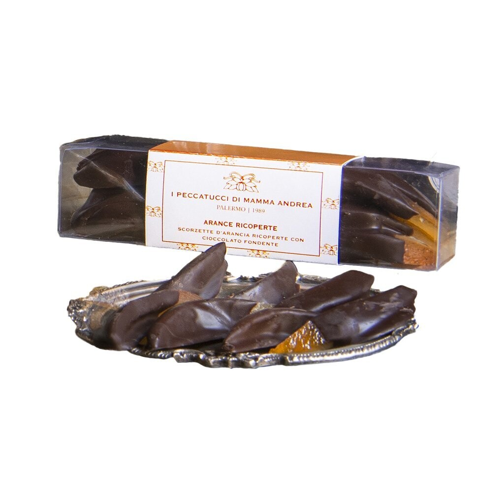 I Peccatucci di Mamma Andrea Arance ricoperte di cioccolato fondente 150g -