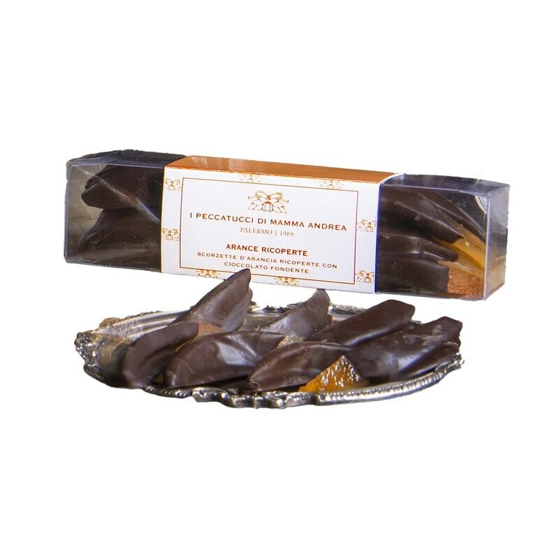 I Peccatucci di Mamma Andrea Arance ricoperte di cioccolato fondente 150g -