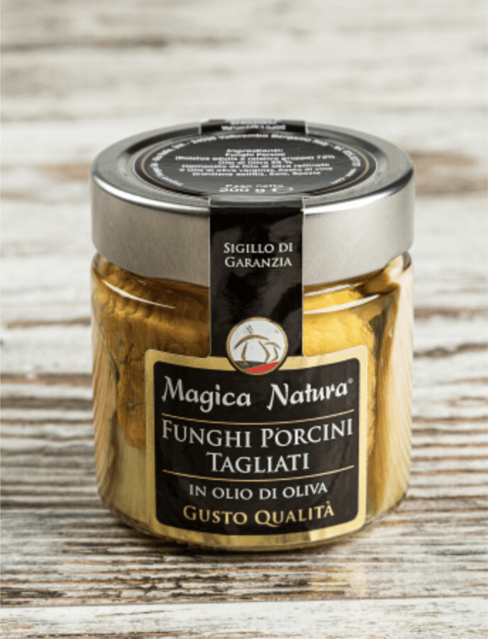 Funghi porcini tagliati in olio di oliva 200g - Magica Natura