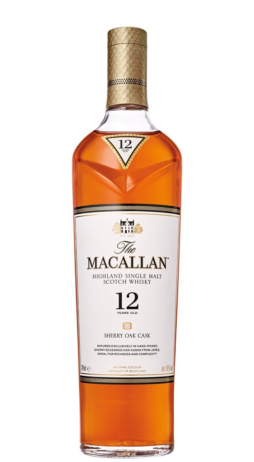 The Macallan 12 Y.O. Sherry Oak Cask. 70 cl / 40° Sigle Malt  Scozia