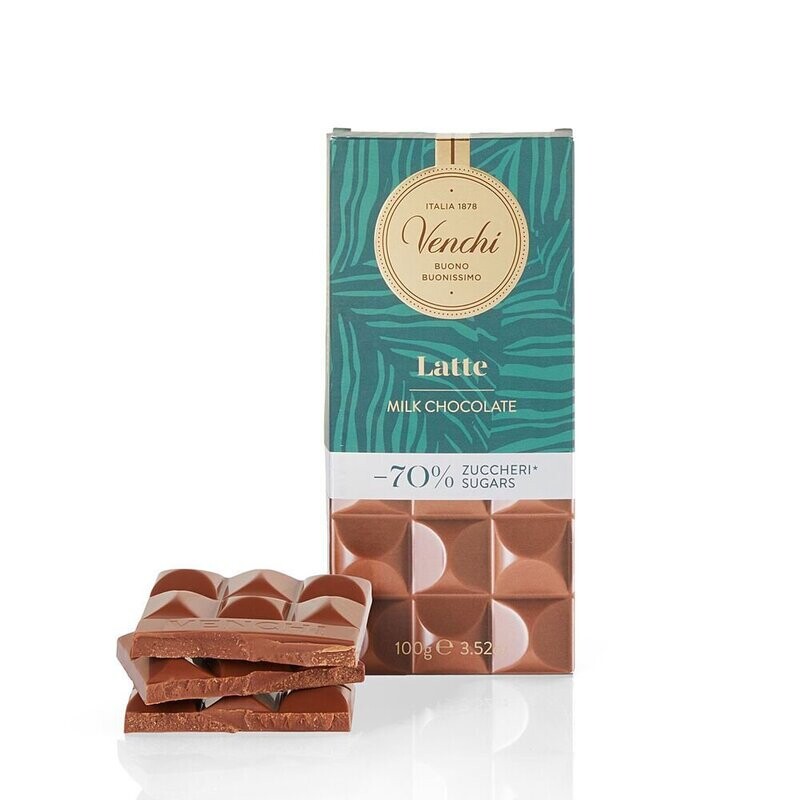Tavoletta latte -70%* Zuccheri 100 g